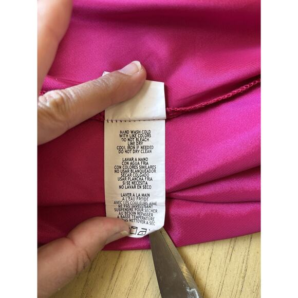 Y2K BEBE Womens Maxi Slip Dress XL Satin Burgundy Pink Whimsigoth Babydoll Prom - Picture 5 of 11